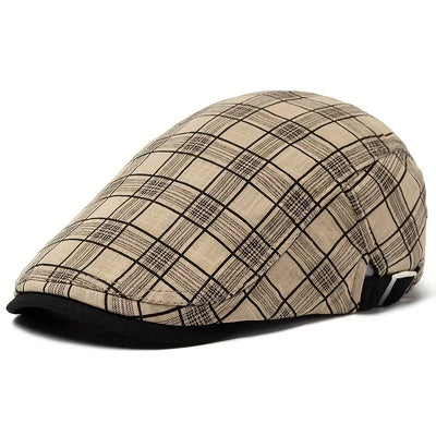 Zared | Adjustable vintage beret with check pattern