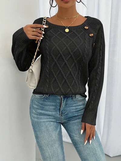 Marlene | Casual jumper with button placket at the front