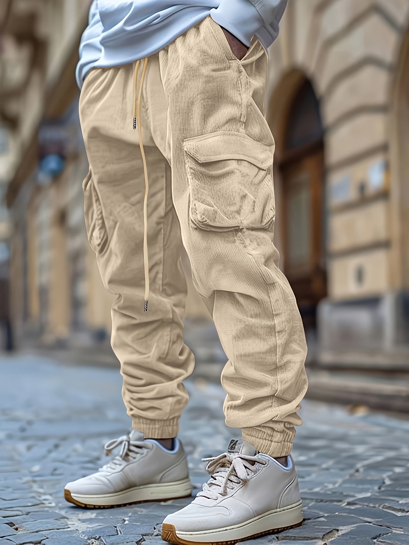 Amira | Corduroy jogging trousers with practical drawstring