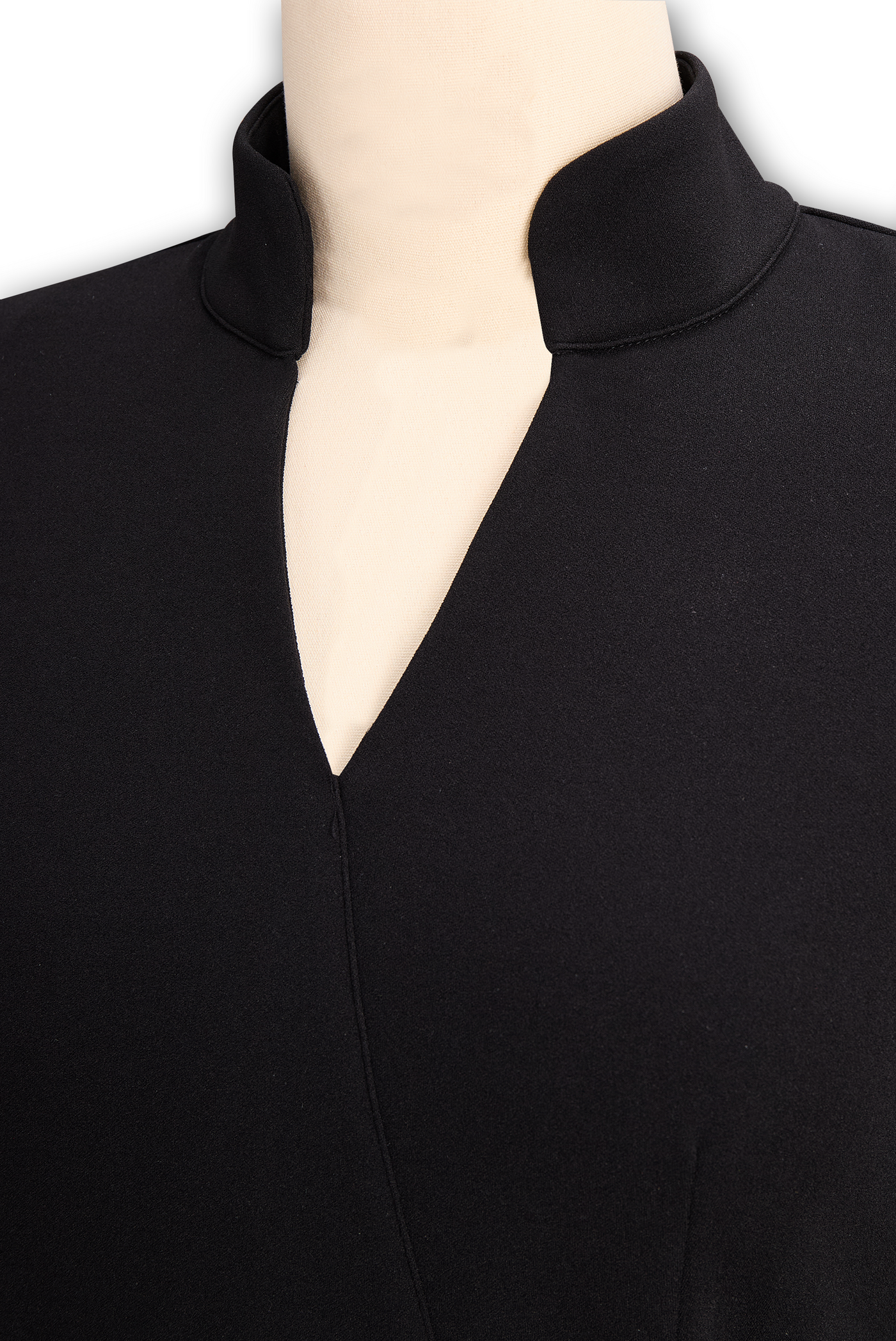 Elena | Modern black dress for women with stand-up collar