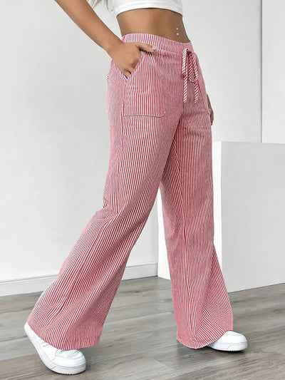 Alina | Elegant striped trousers with pockets