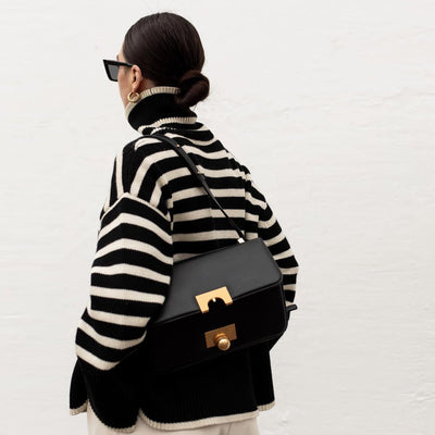 Elena | Cosy striped jumper with collar