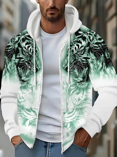 Jonas | Casual hoodie jacket with modern tiger design