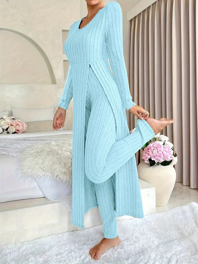 Clara | Elegant ribbed two-piece women's set