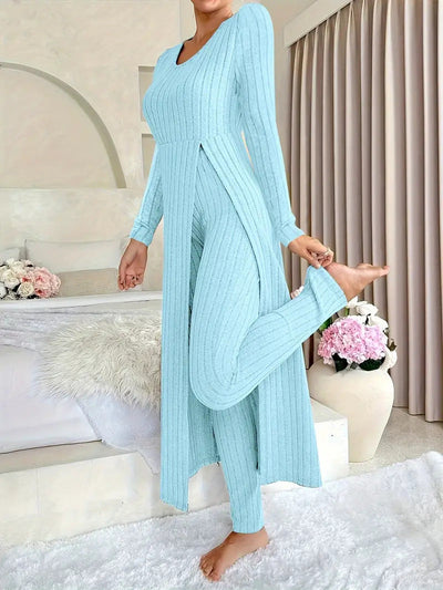 Clara | Elegant ribbed two-piece women's set