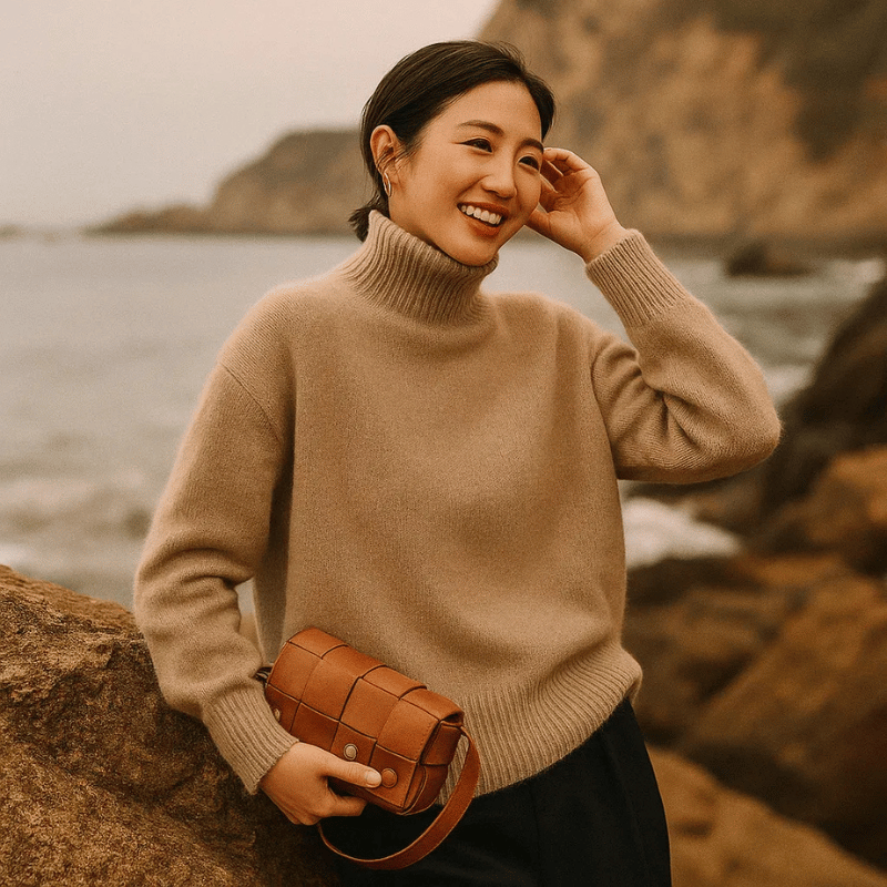 Tilda | Cosy fine knit jumper with roll neck style