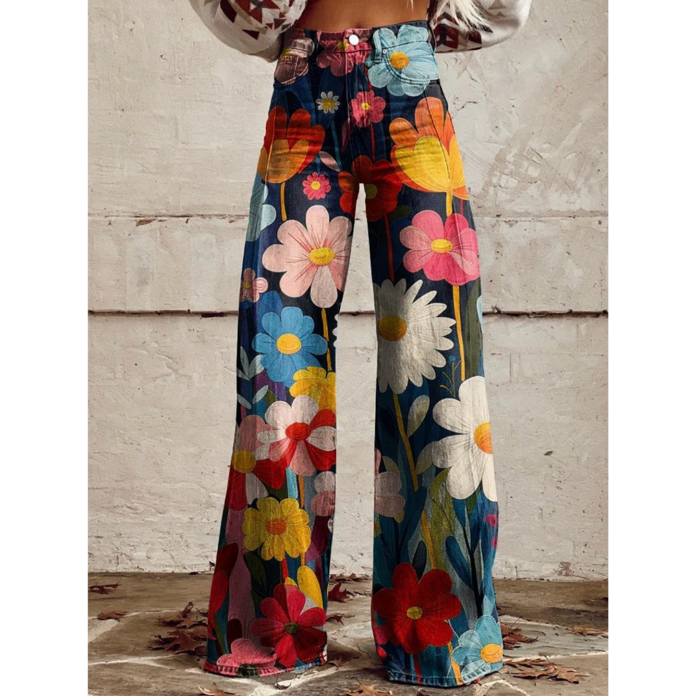 Julia | Flower Power wide-leg trousers