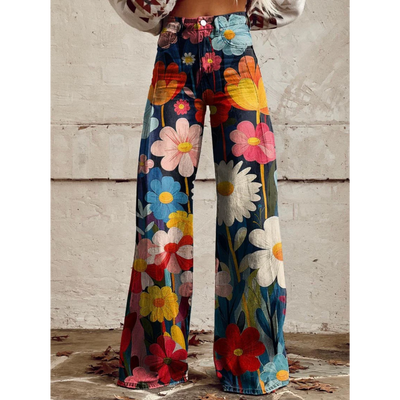 Julia | Flower Power wide-leg trousers