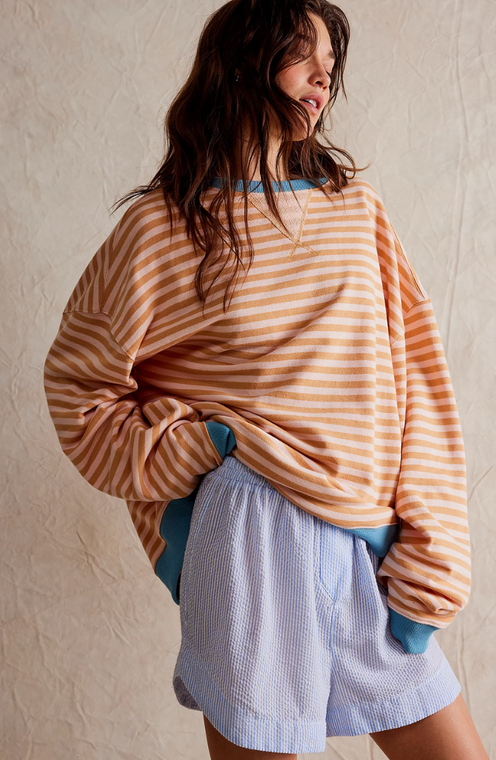 Striped women's jumper in a generous oversized fit