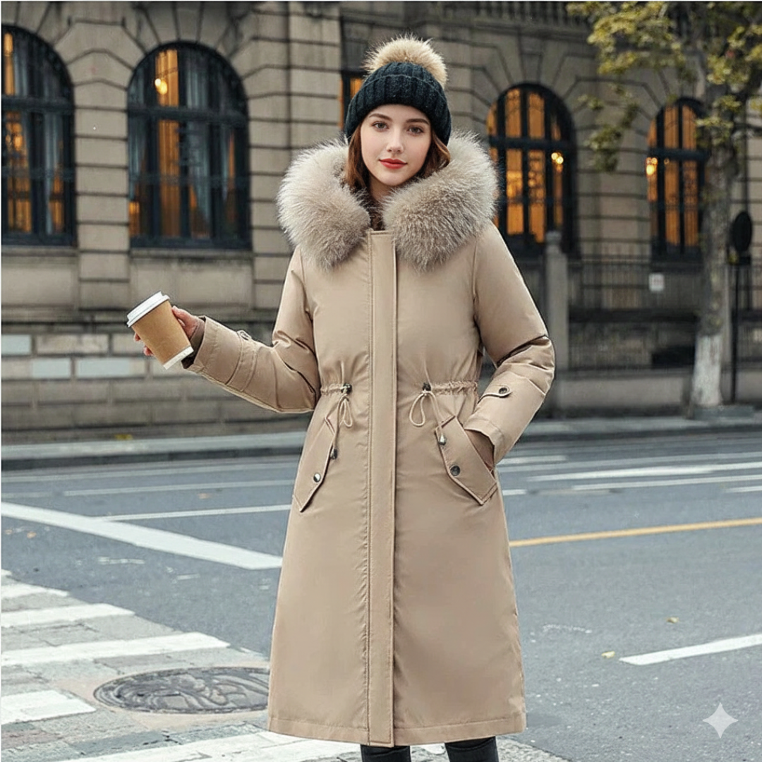 Isabelle | Women's winter jacket with hood and fur trim