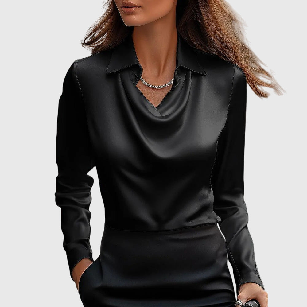 Isabella | Luxurious blouse with pleated neckline