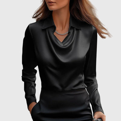 Isabella | Luxurious blouse with pleated neckline
