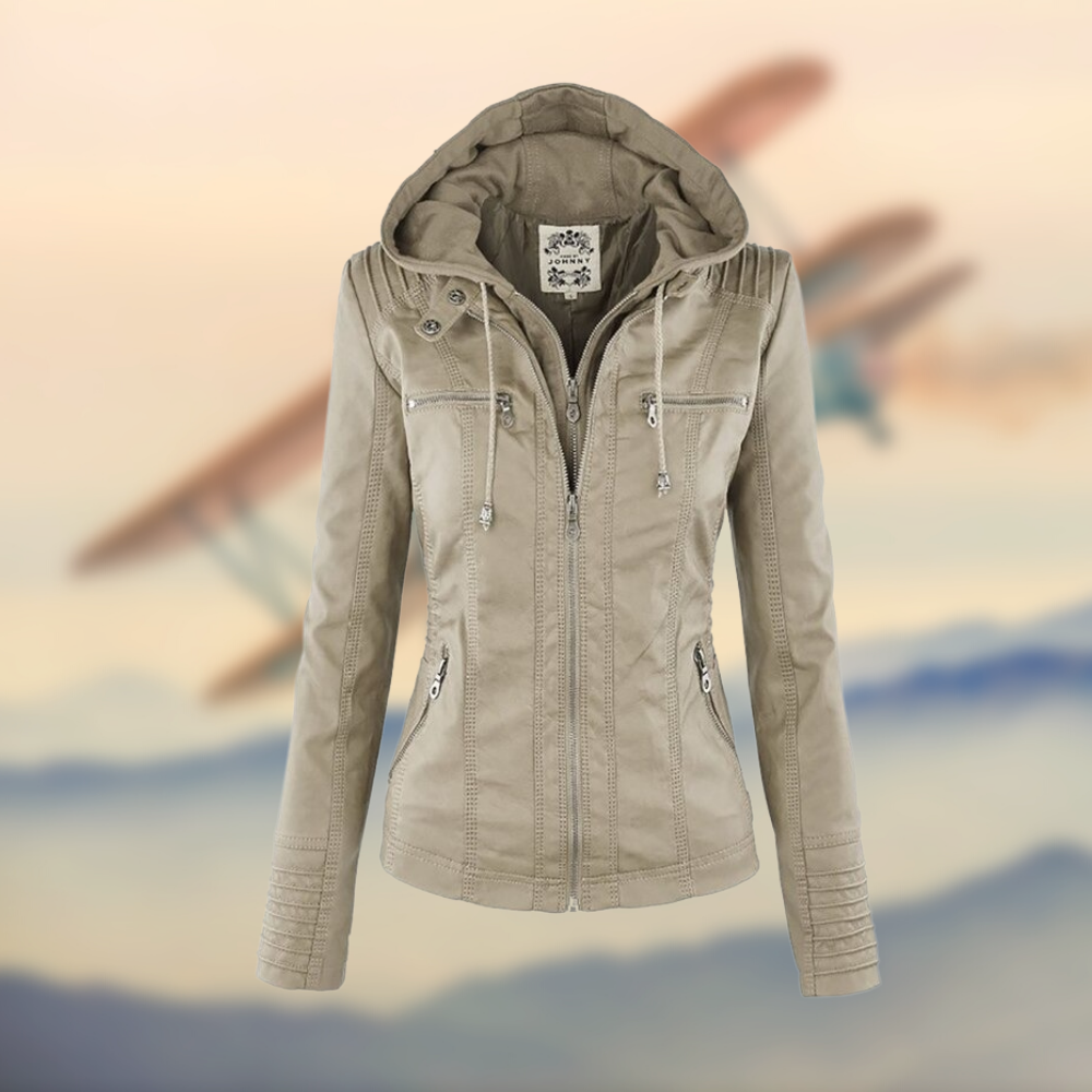 Karolina | Leather jacket with stylish design