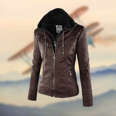 Karolina | Leather jacket with stylish design