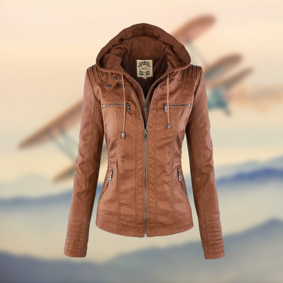Karolina | Leather jacket with stylish design