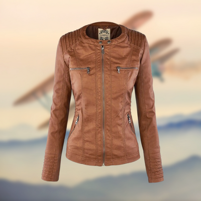 Karolina | Leather jacket with stylish design
