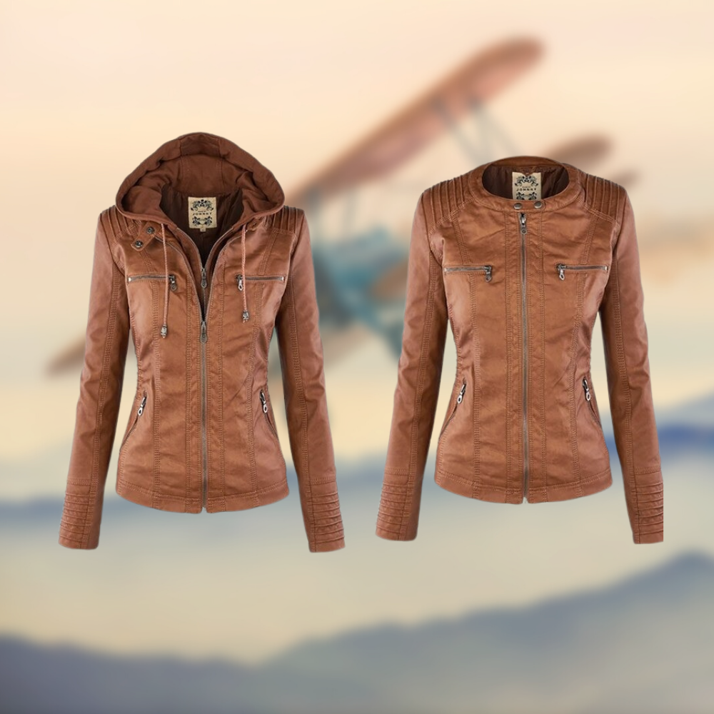 Karolina | Leather jacket with stylish design