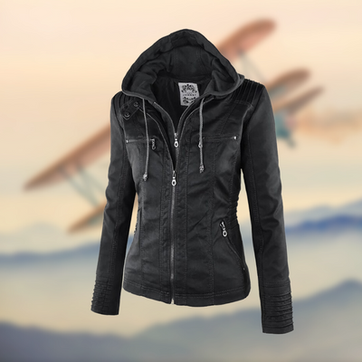 Karolina | Leather jacket with stylish design