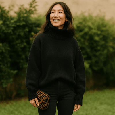 Tilda | Cosy fine knit jumper with roll neck style