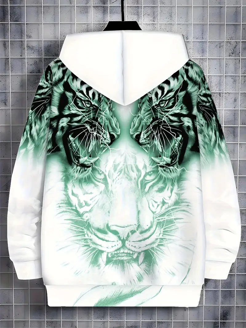 Jonas | Casual hoodie jacket with modern tiger design