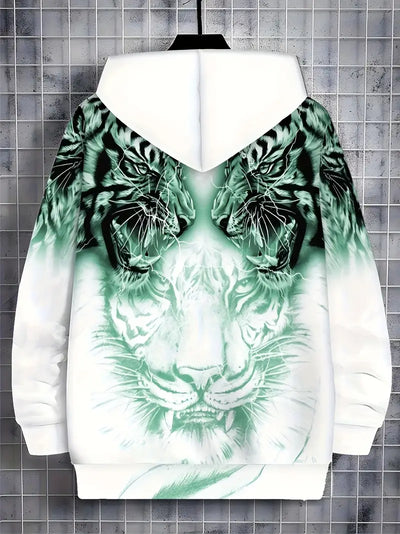 Jonas | Casual hoodie jacket with modern tiger design