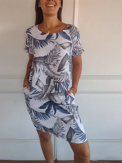 Annelinne | Comfortable dress with round neckline