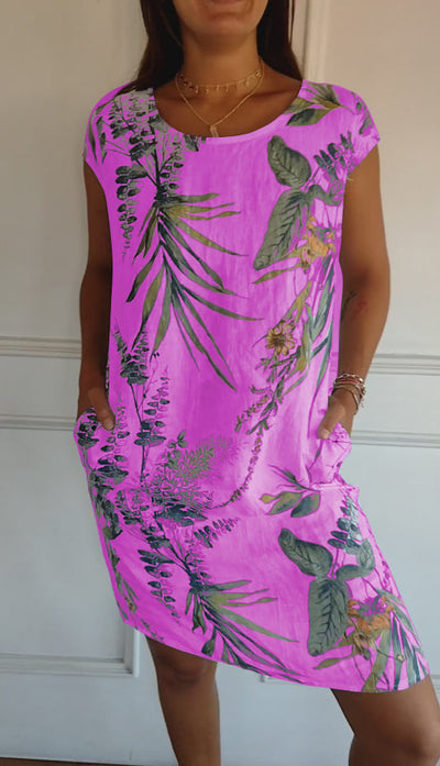 Annelinne | Comfortable dress with round neckline