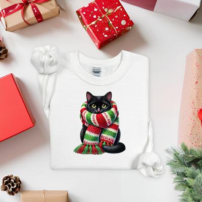Scarf Cat Christmas Sweatshirt for Women and Men