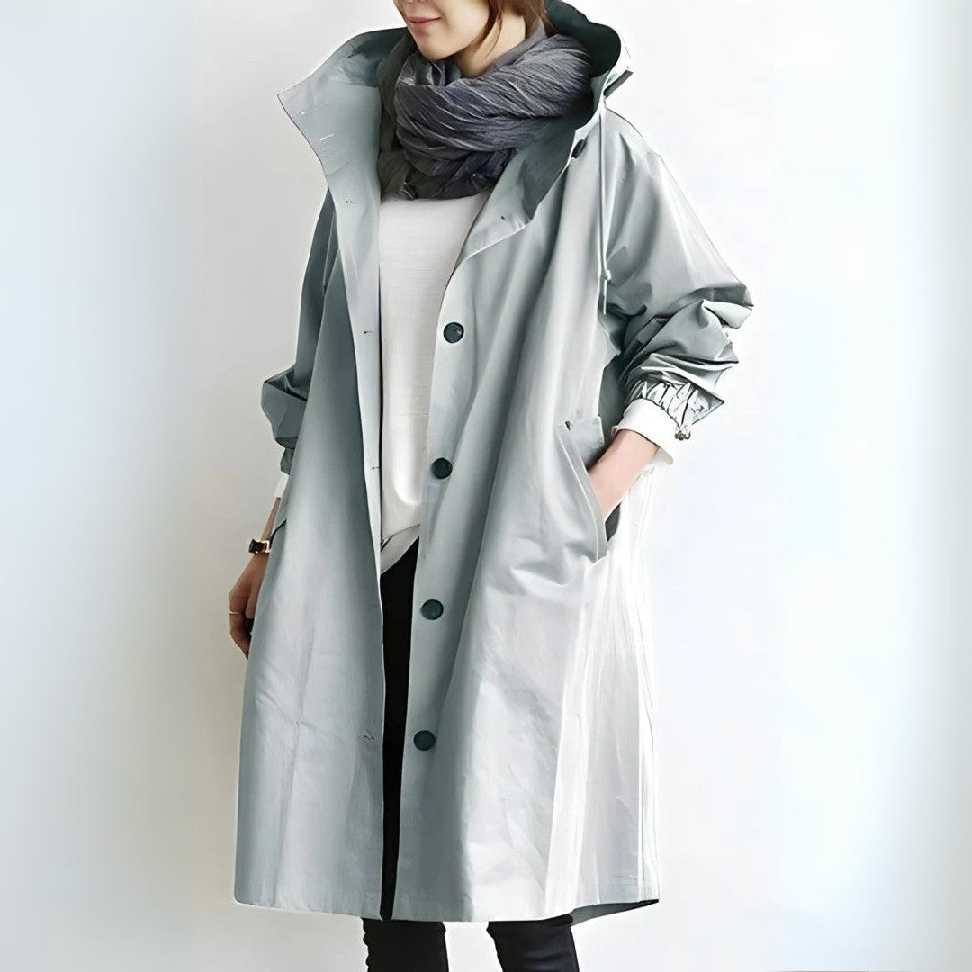 Clara | Relaxed Hooded Trench Coat for Women