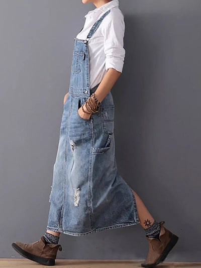 Rosie | Casual denim dungaree dress