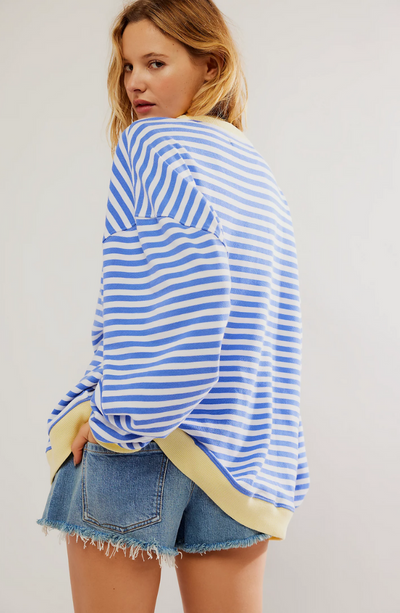 Striped women's jumper in a generous oversized fit
