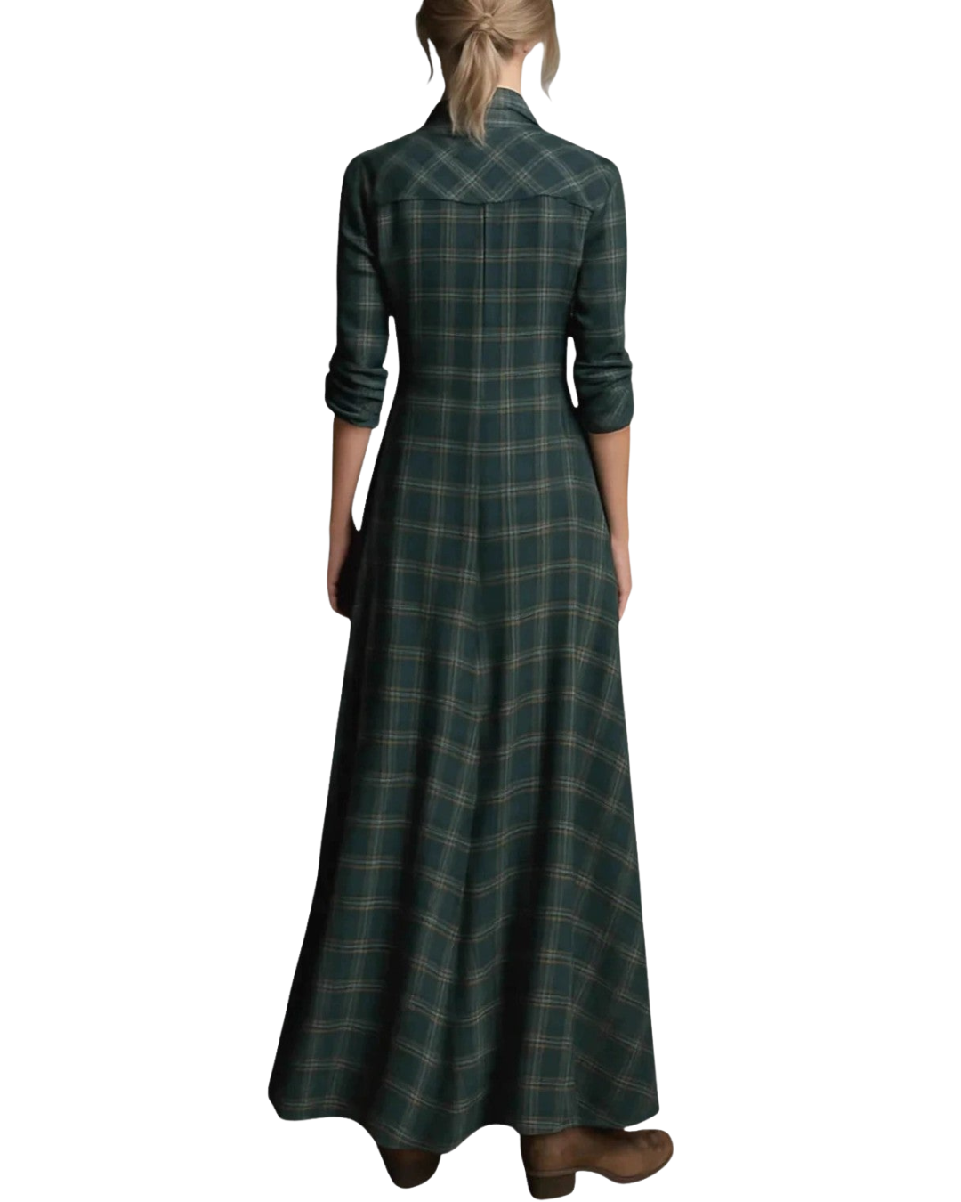 Mara | Elegant maxi shirt dress with belt accent