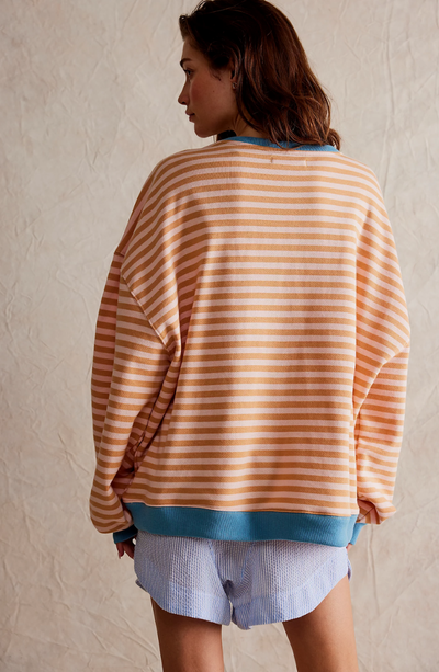 Striped women's jumper in a generous oversized fit