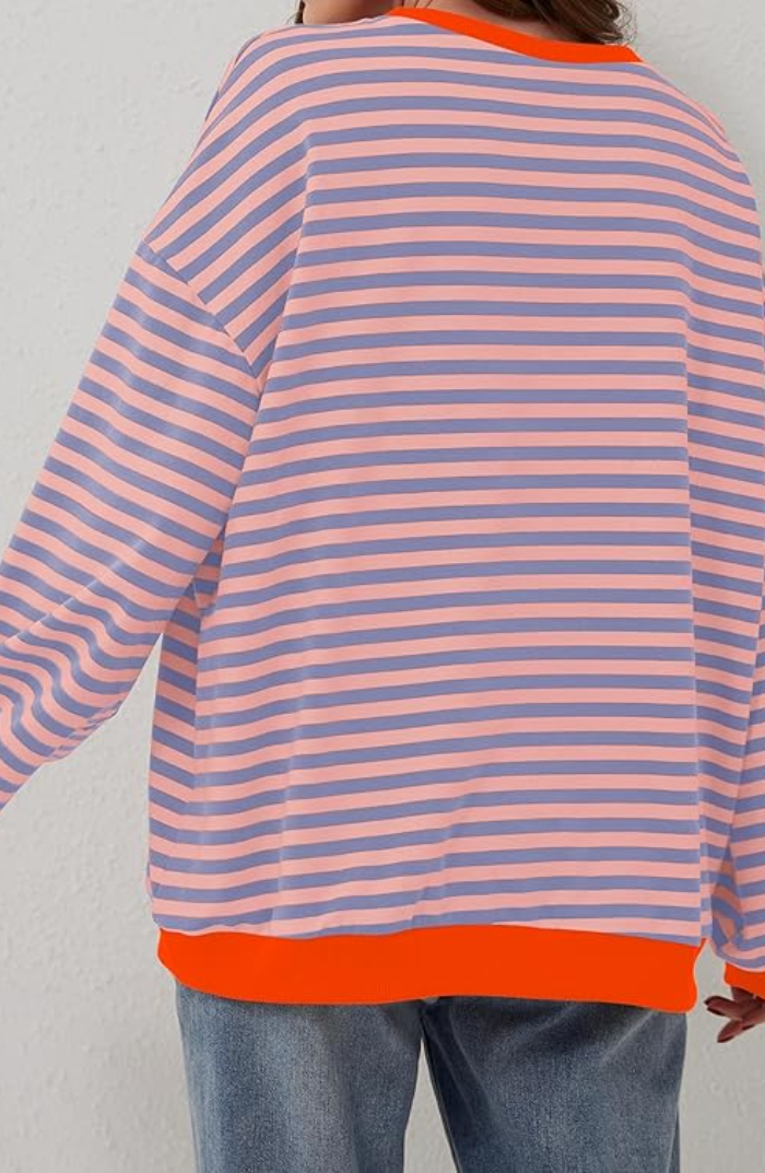 Striped women's jumper in a generous oversized fit