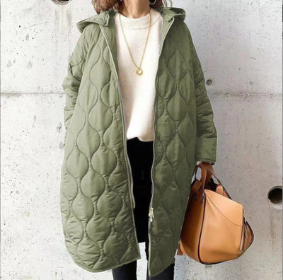 Bivdi | Warm women's quilted coat with hood