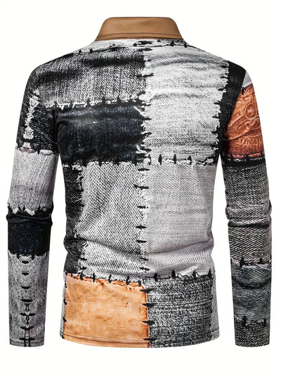 Timo | Lightweight men's shirt with contrasting details and zip fastening