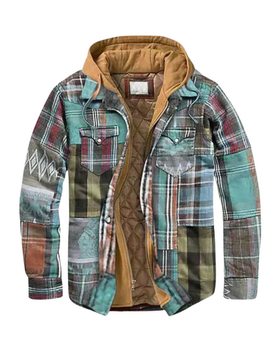 Liora | Patchwork checked jacket in a modern, trendy style