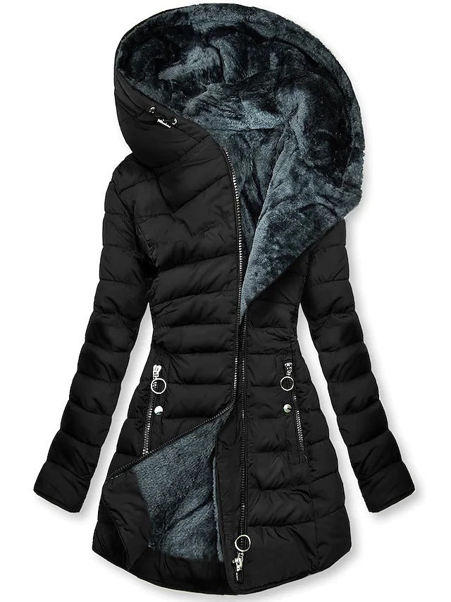 Hjorda | Women's plush hooded coat in winter style