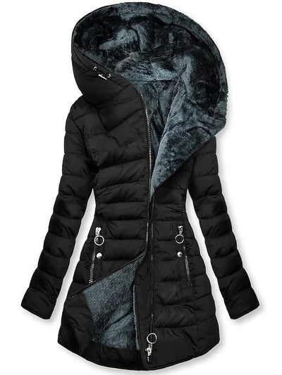Hjorda | Women's plush hooded coat in winter style
