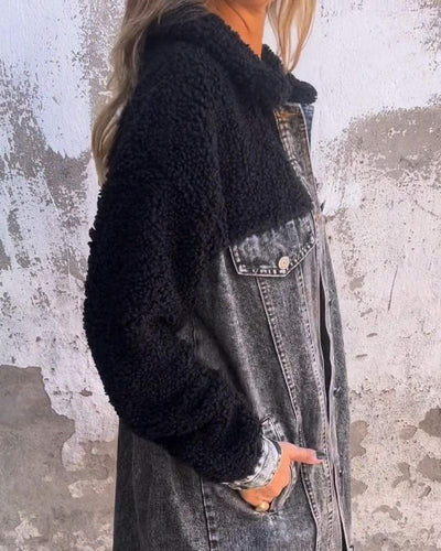 Amelie | Short denim jacket with stylish lapel collar