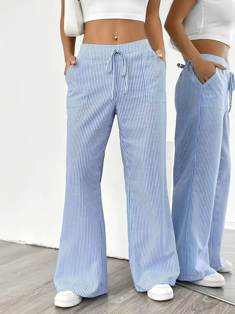 Alina | Elegant striped trousers with pockets