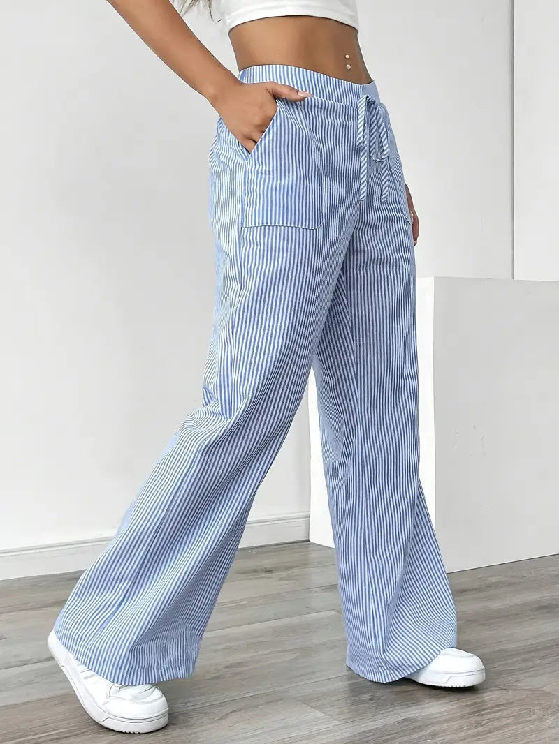 Alina | Elegant striped trousers with pockets