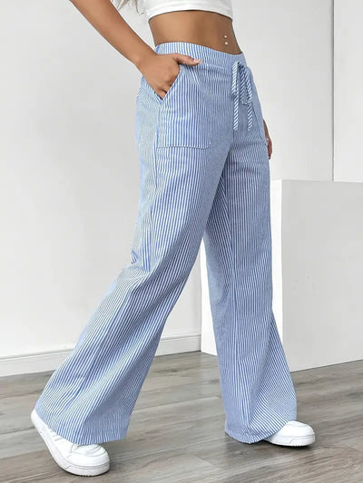 Alina | Elegant striped trousers with pockets