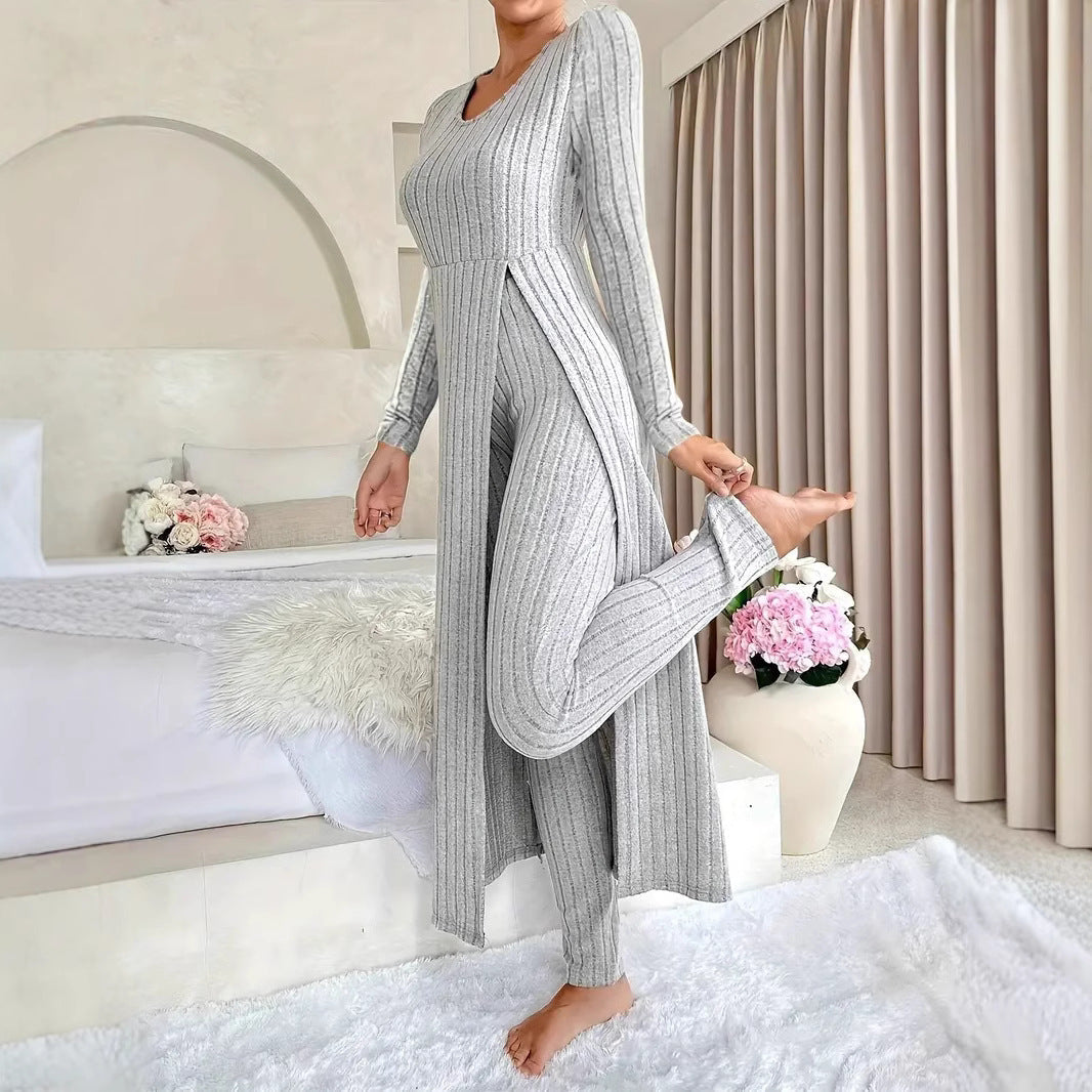 Clara | Elegant ribbed two-piece women's set