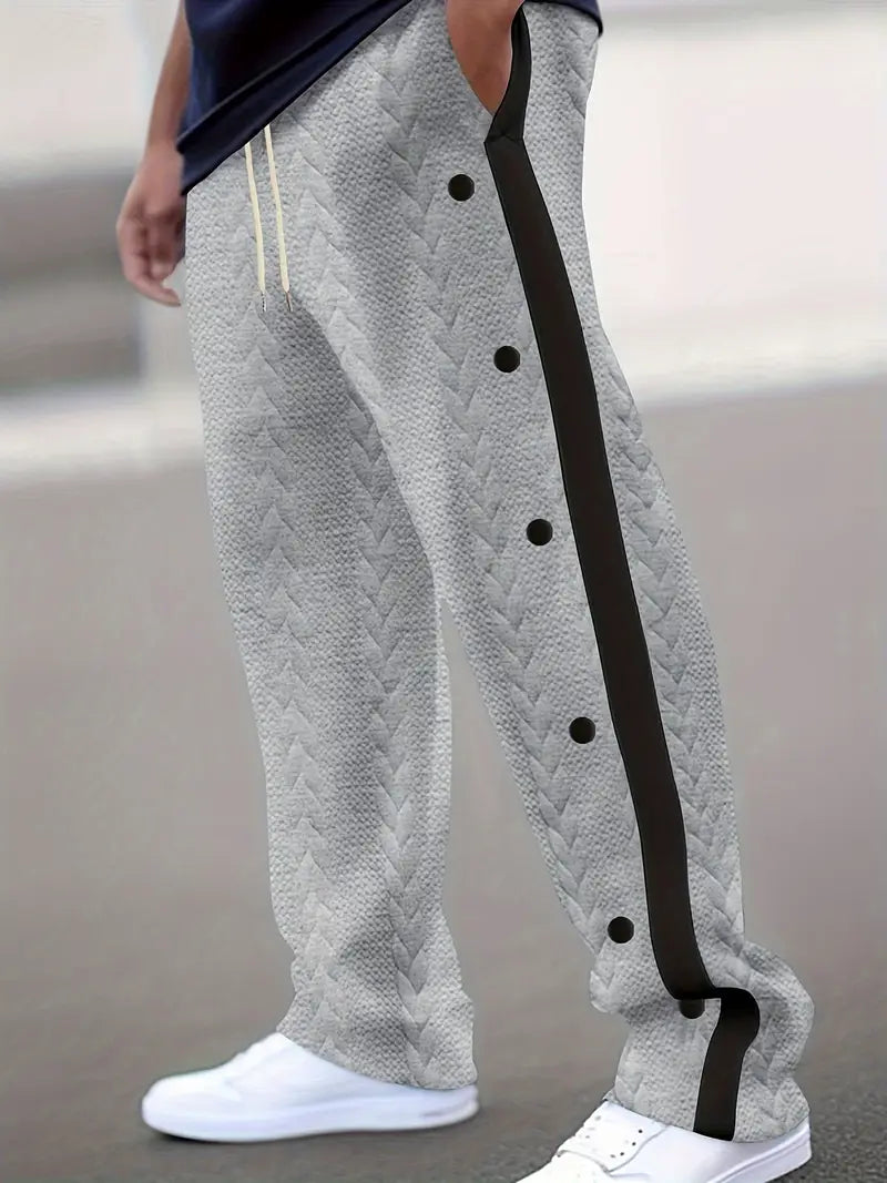Kiana | Casual knit trousers with button accents on the sides