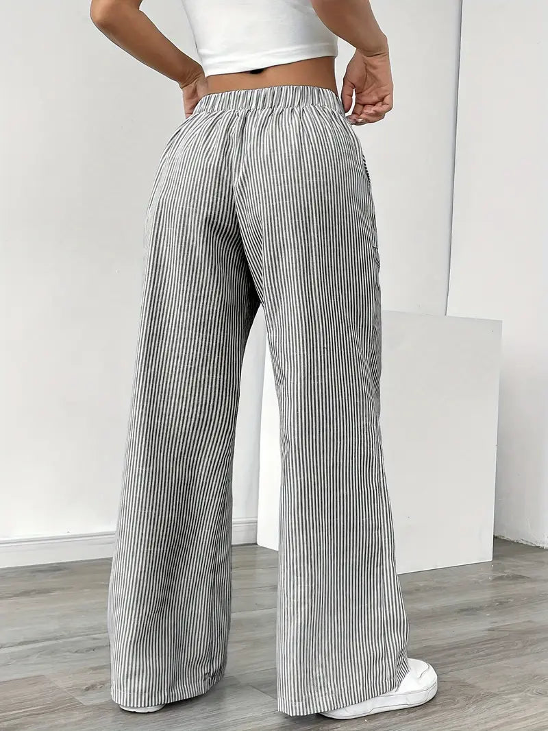 Alina | Elegant striped trousers with pockets