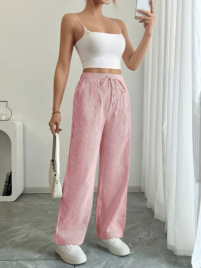 Alina | Elegant striped trousers with pockets