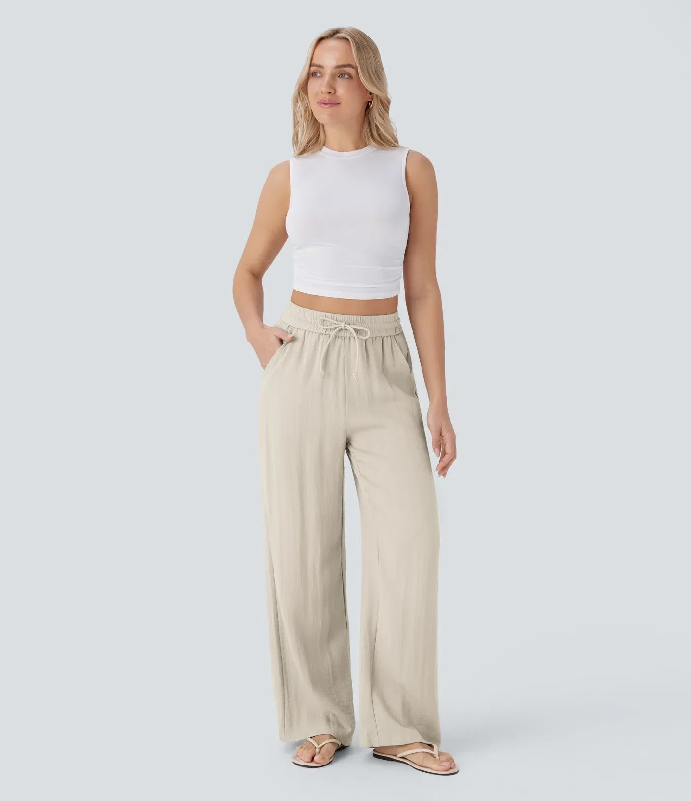 Elena | Comfortable women's linen trousers for warm days