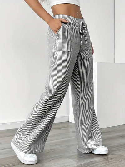 Alina | Elegant striped trousers with pockets