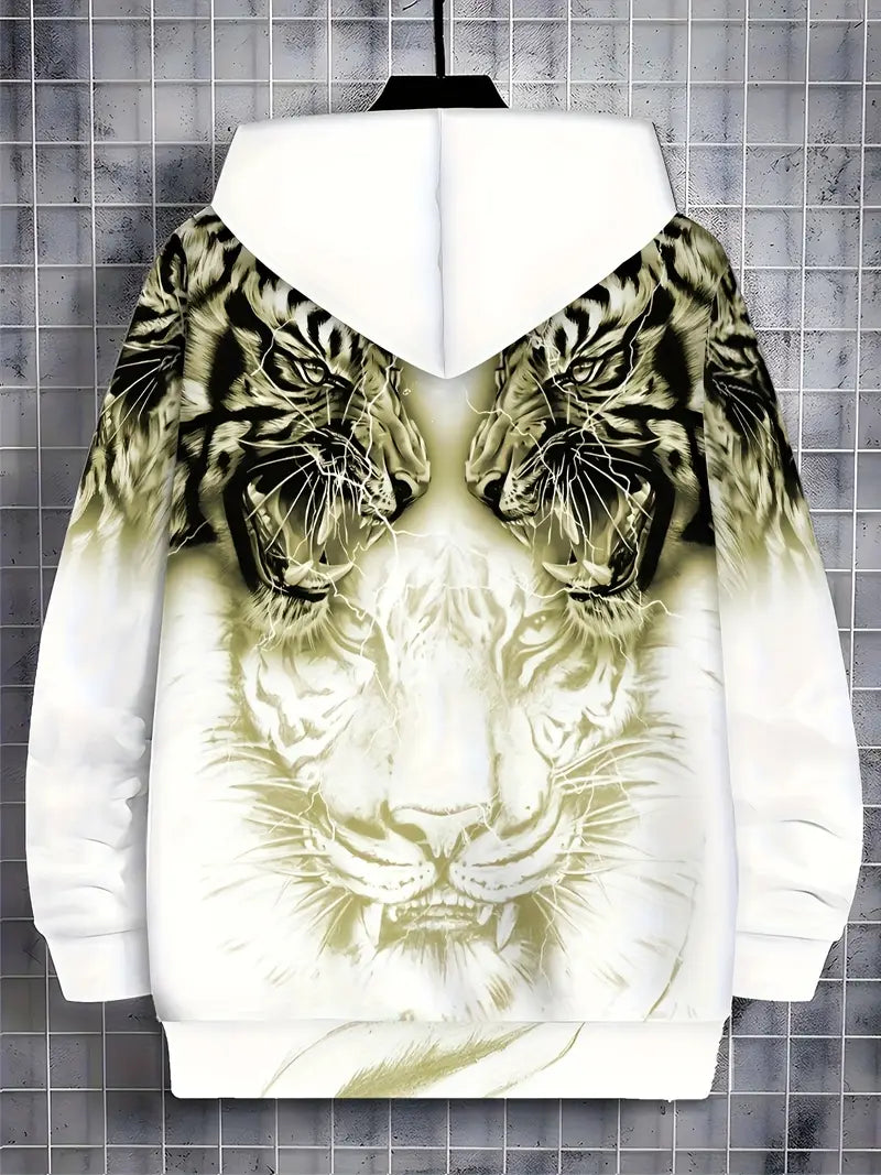 Jonas | Casual hoodie jacket with modern tiger design